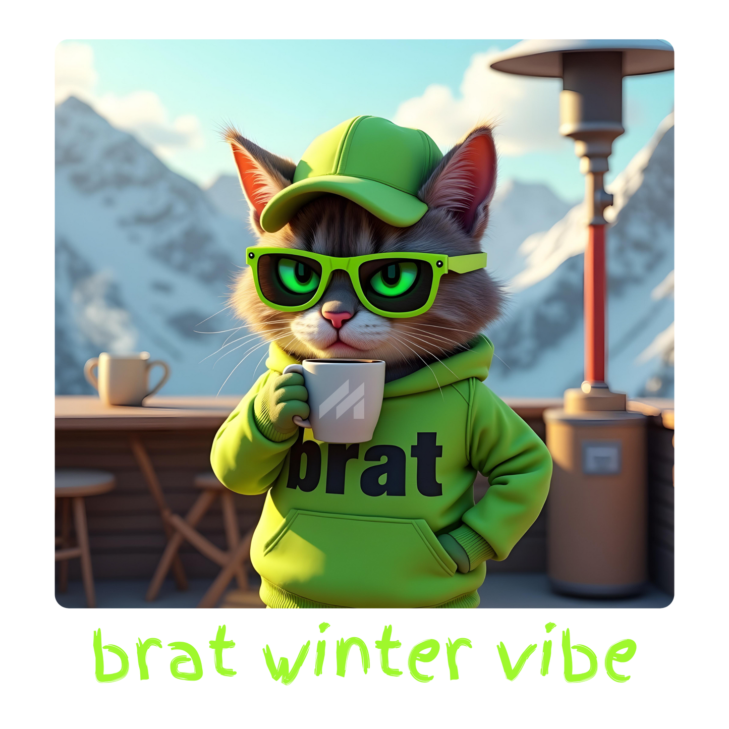 Kitty Cat Brat Winter Vibe - Alps Edition (Unisex Hoodie)