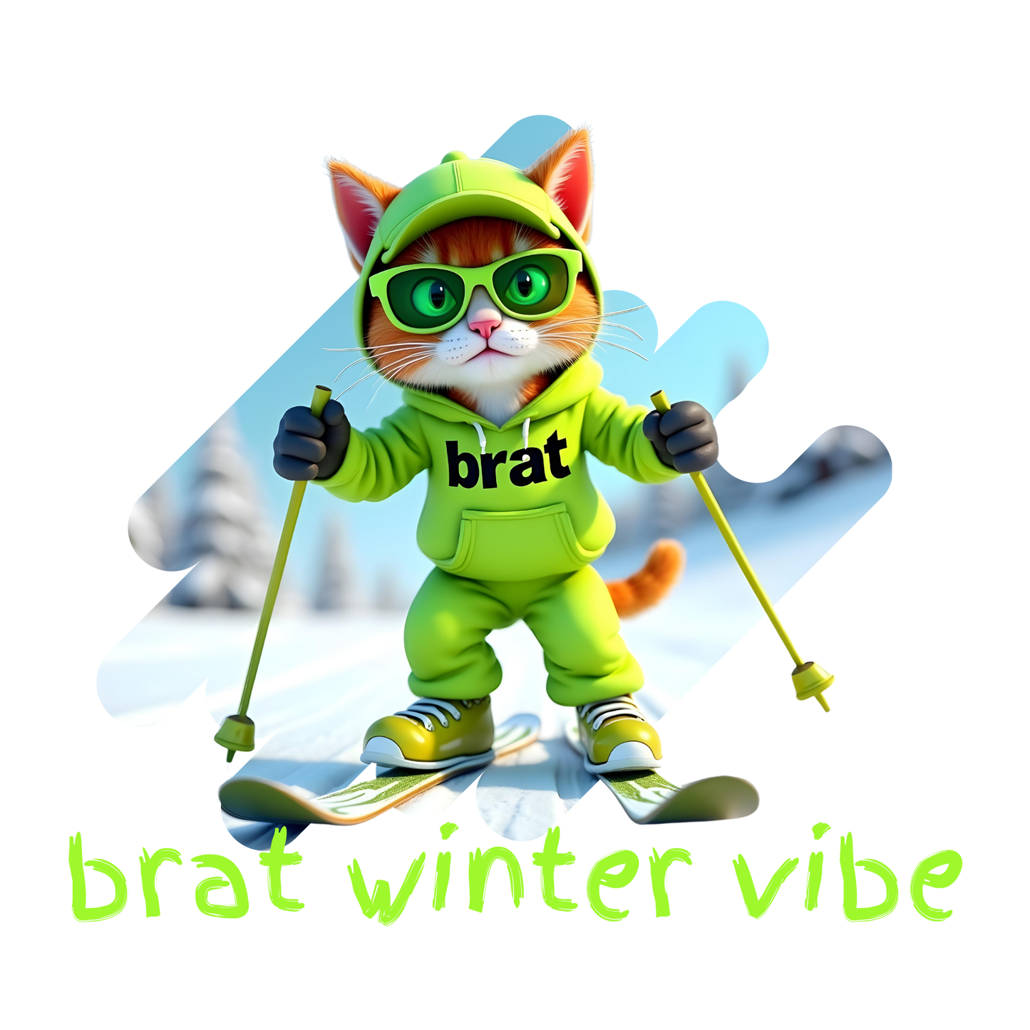 Kitty Cat Brat Winter Vibes - Slopes Edition (Unisex Hoodie)