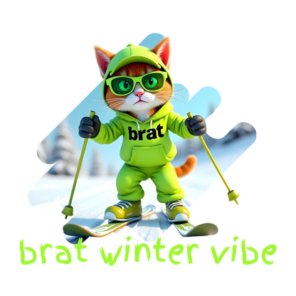 Kitty Cat Brat Winter Vibes - Slopes Edition (Unisex Hoodie)