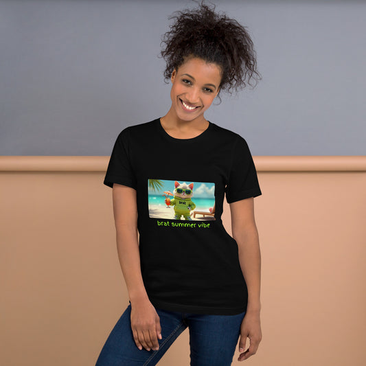 Kitty Cat Brat Summer Vibe (Unisex T-Shirt)